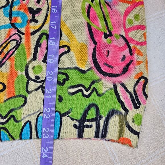 Rabbit Lightweight Crew Neckline Long Sleeves Multicolored & Yellow Knit Sweater - Picture 8 of 11